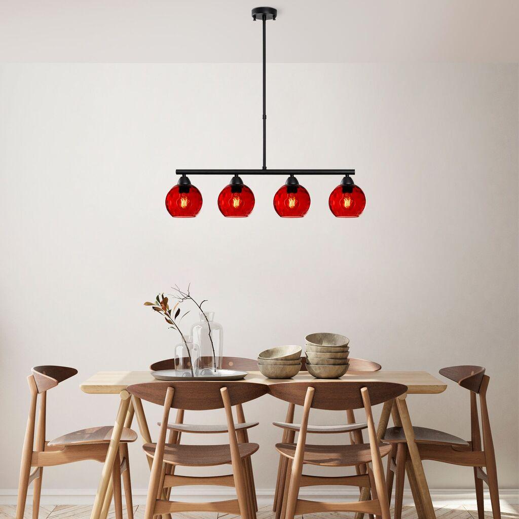 Opviq Luster Benek-15-14431, 80x15x80cm, IP20, Crno-crveni