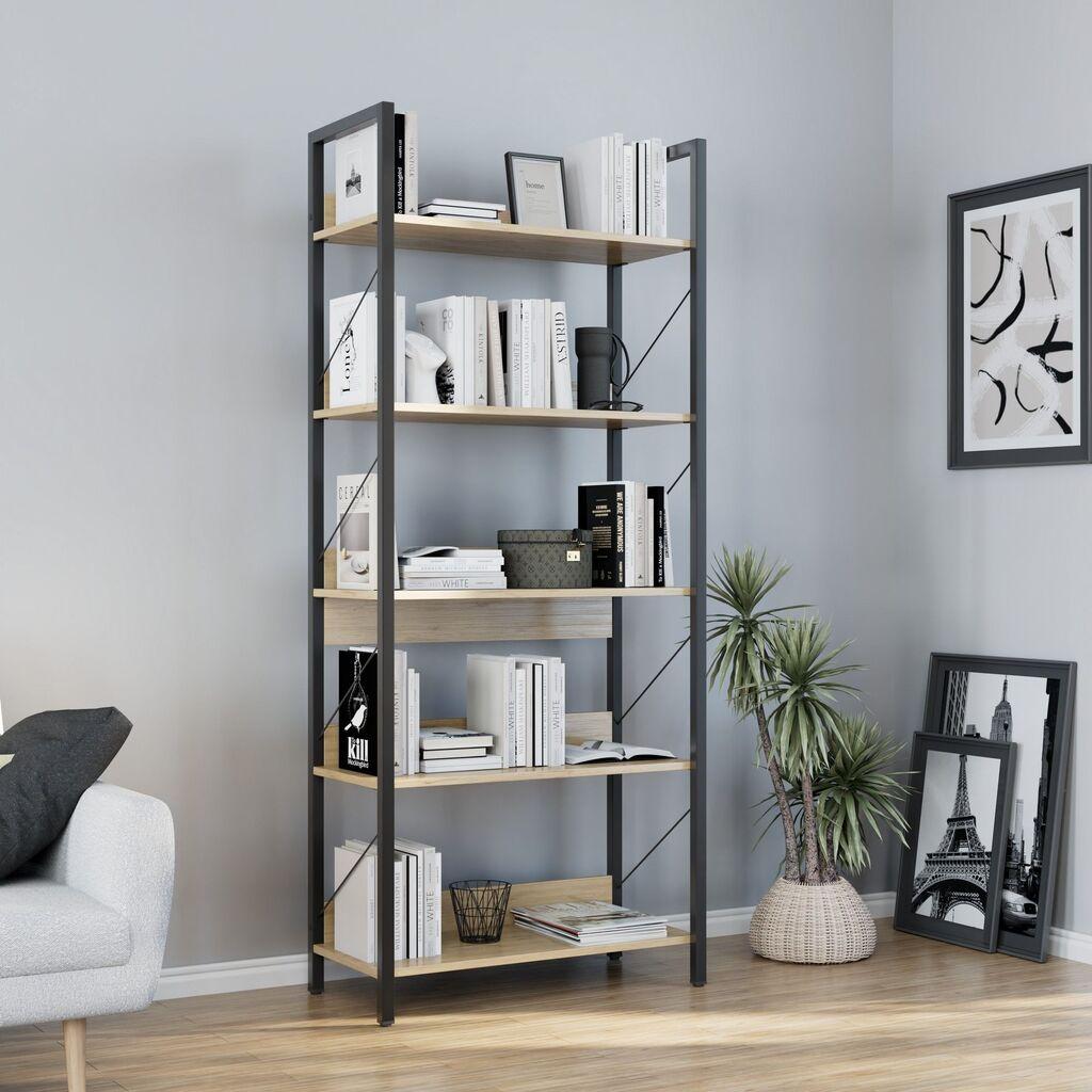 Hanah Home Polica za knjige Ktp-850-Ff-1, 73x172x35 cm, Hrast