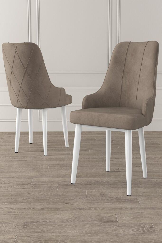 Hanah Home Set stolica Trex, 46x95x42 cm, 6 komada, Belo-smeđe