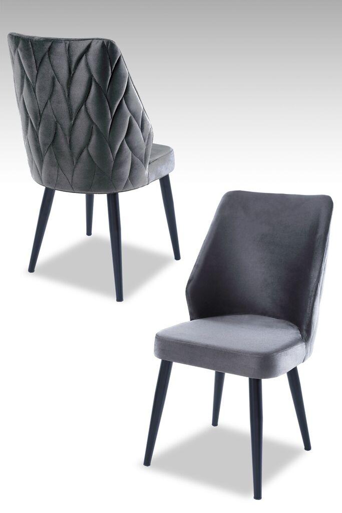 Hanah Home Set stolica Pufi, 48x90x43 cm, 2 komada, Sive