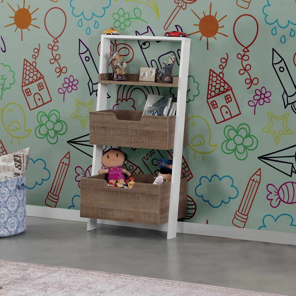 Hanah Home Polica za knjige Low, 59x120x35 cm, Hrast