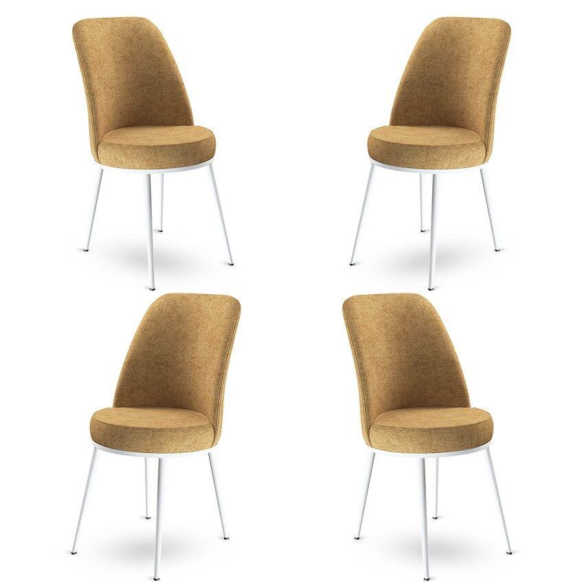 Hanah Home Set stolica Dexa, 45x89x42 cm, 4 komada, Belo-smeđe