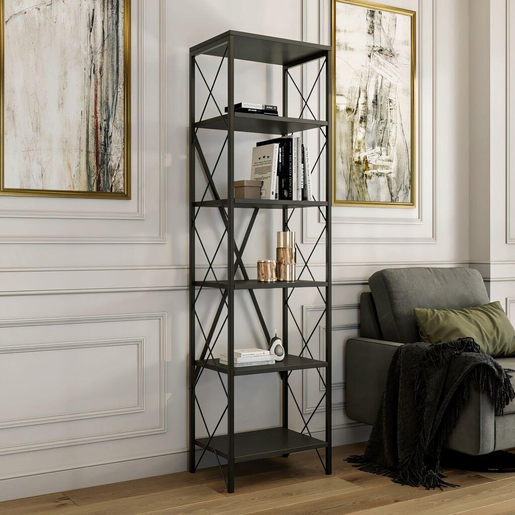 Hanah Home Polica za knjige Suadiye, 50x180x30 cm, Antracit