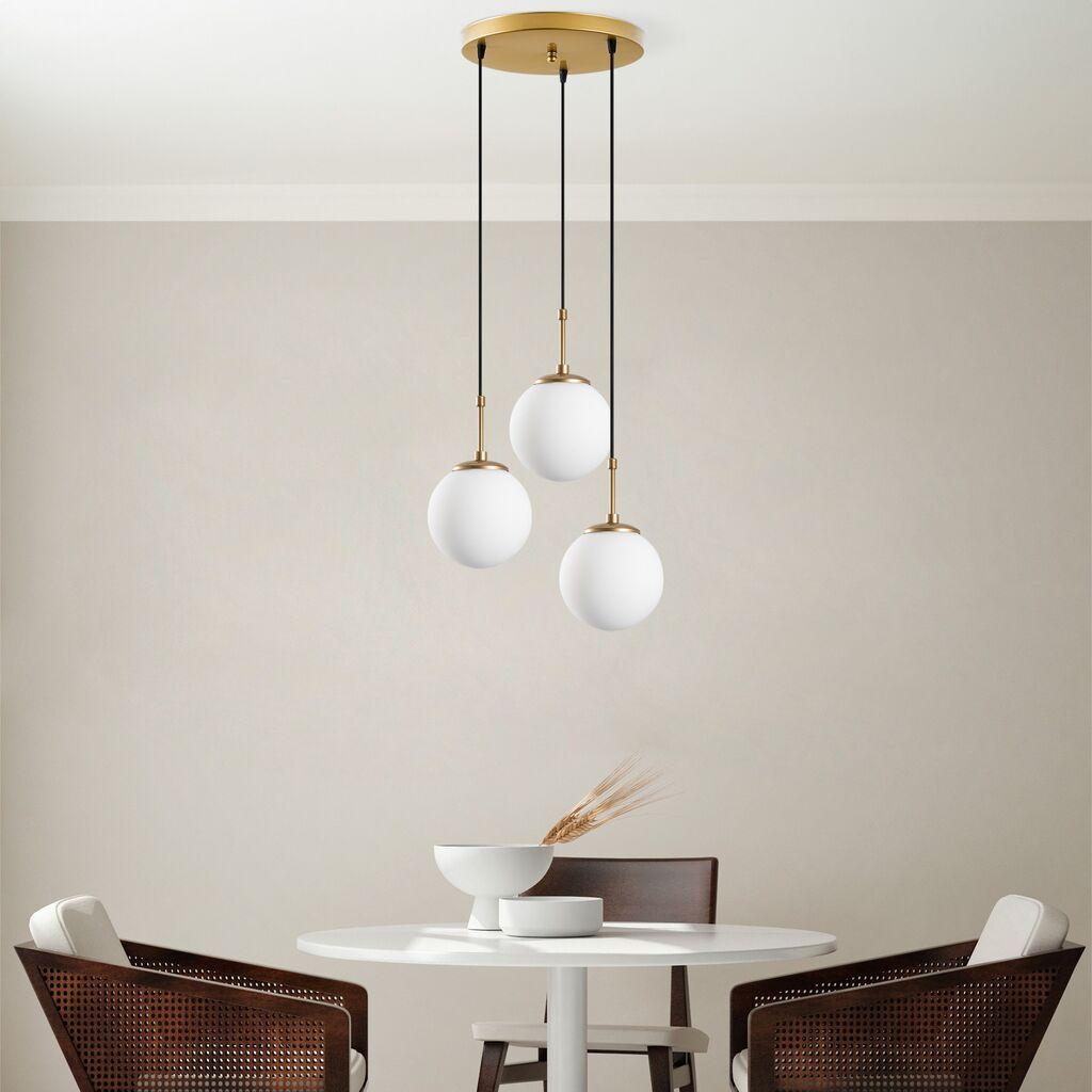 Opviq Luster Orbital-20-14047, 45x45x120cm, IP20, Belo-zlatne boje