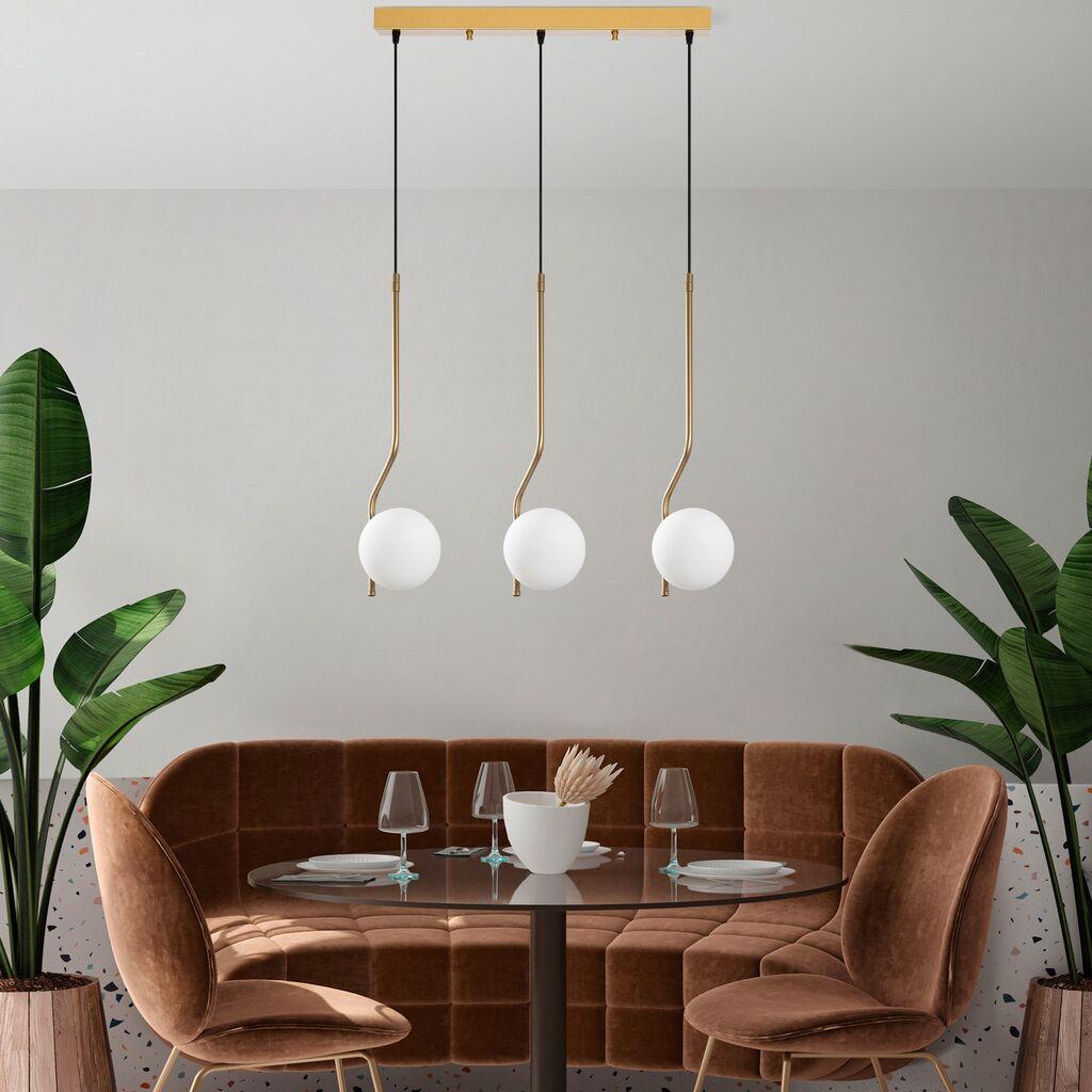 Opviq Luster Tulip-13825, 70x15x110cm, IP20, Belo-zlatne boje