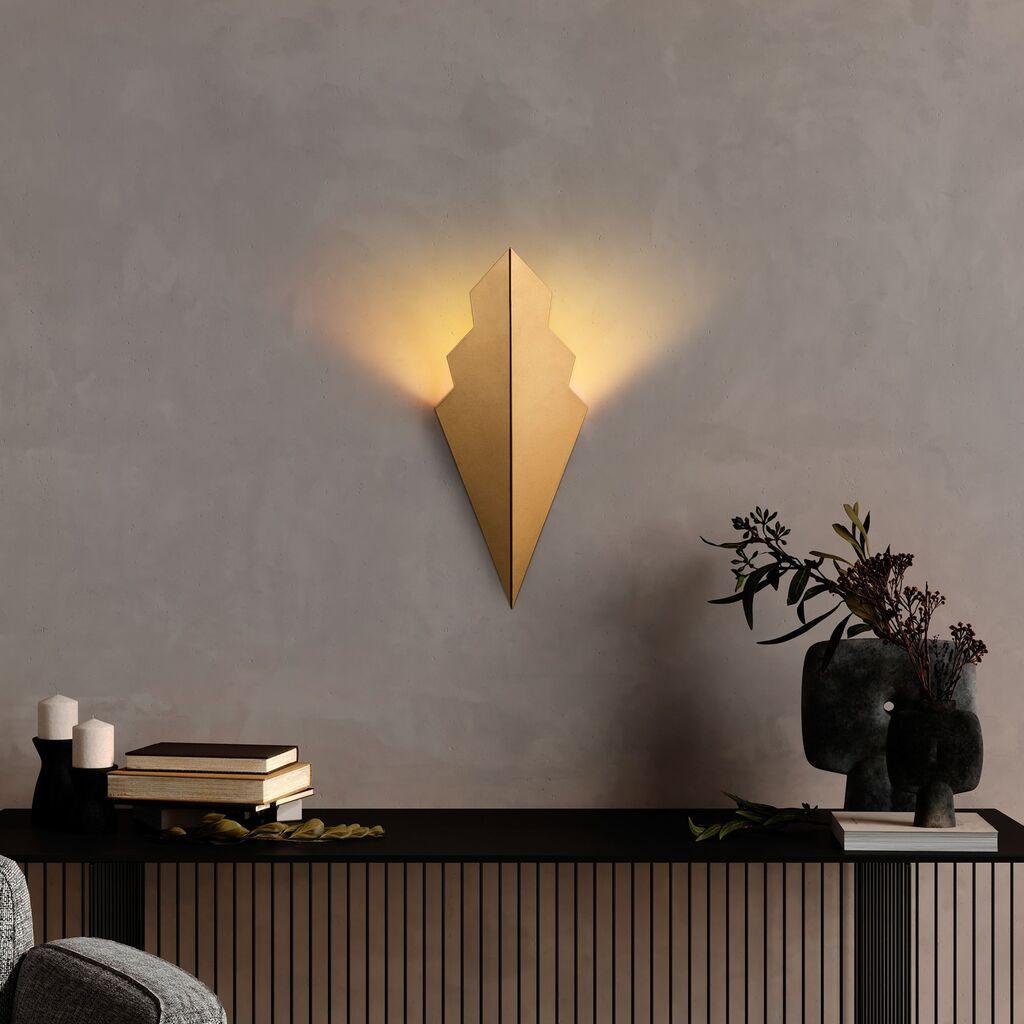 Opviq Zidna lampa Arrow-15171, 17x40x15cm, IP20, Zlatna boje
