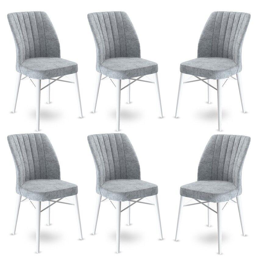 Hanah Home Set stolica Flex, 45x93x42 cm, 6 komada, Sivo-bele