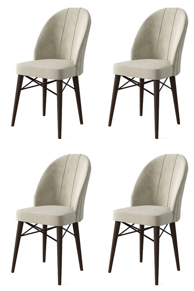 Hanah Home Set stolica Ritim, 44x96x42 cm, 4 komada, Krem-braon