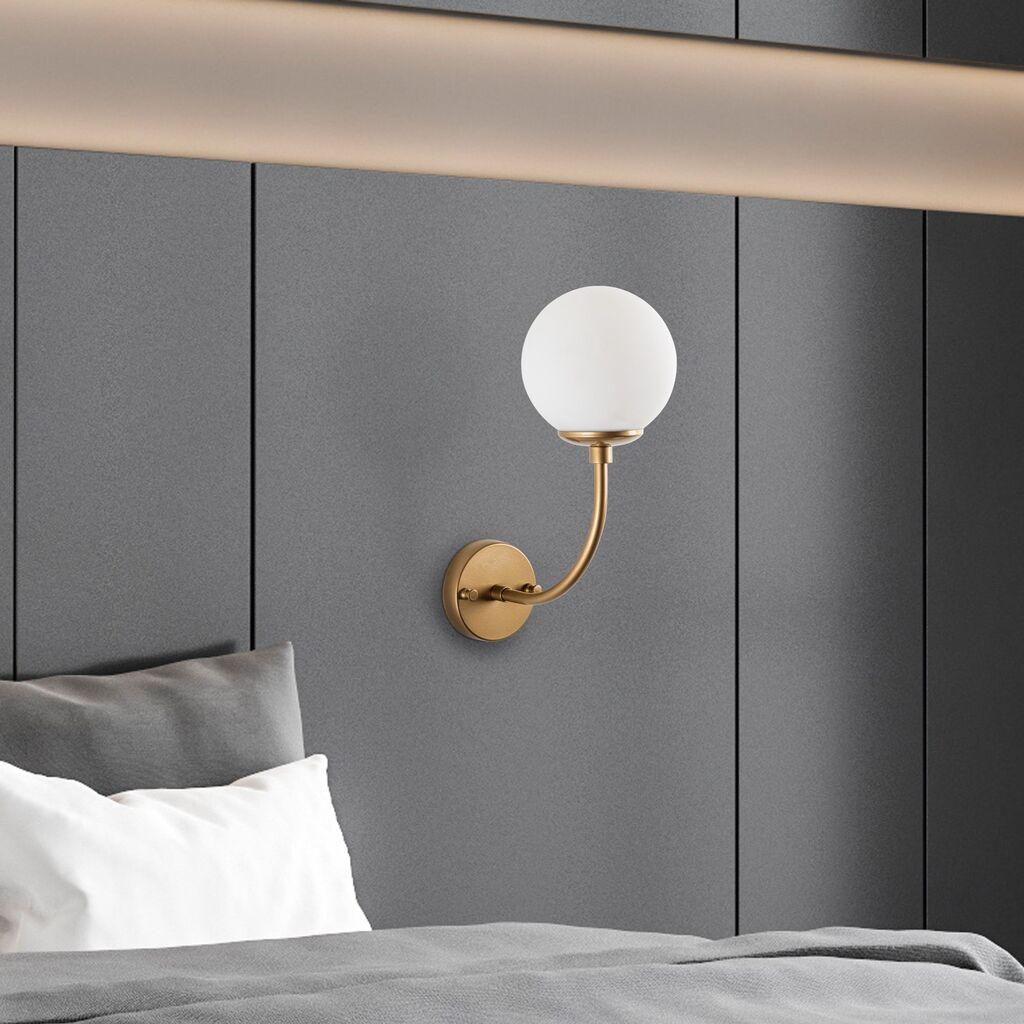 Opviq Zidna lampa Sferis-15030, 15x26x35cm, IP20, Zlatno-bela boje