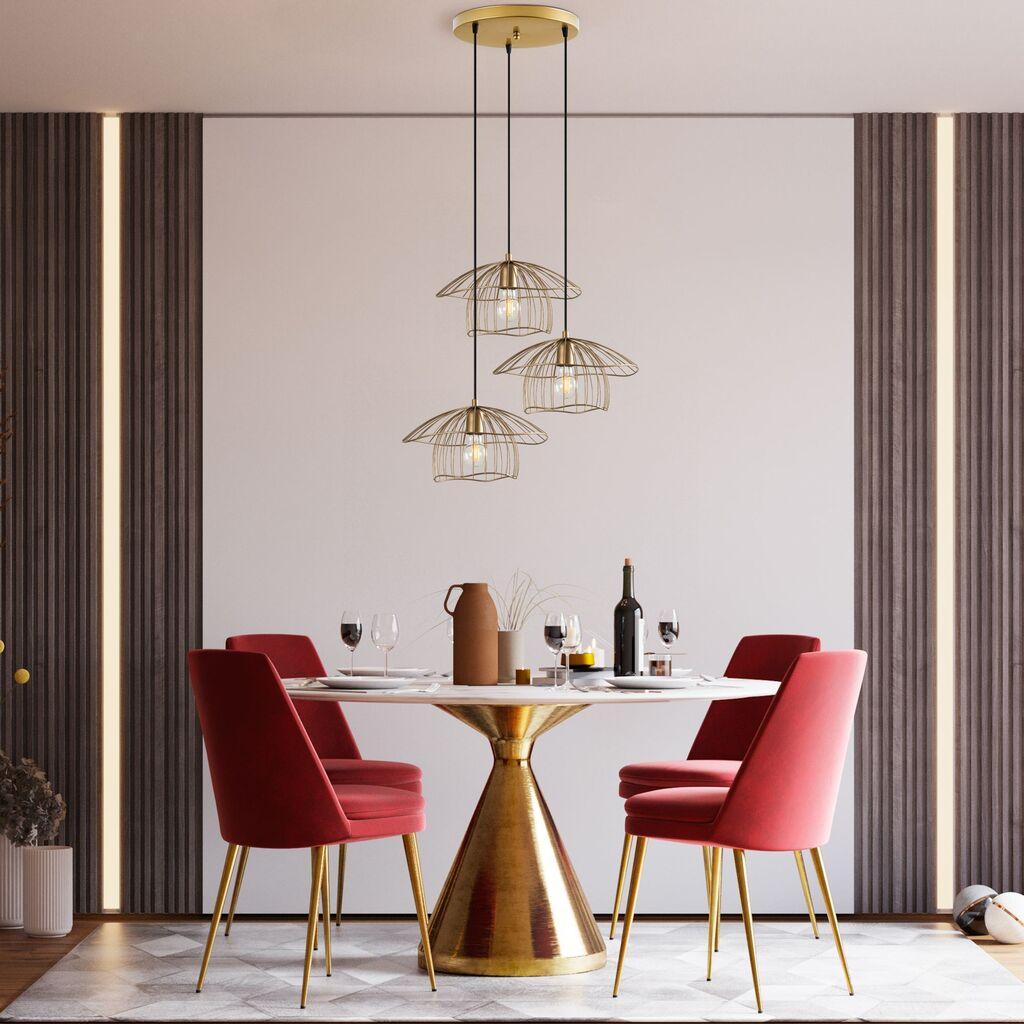 Opviq Luster Mantar-6503-S-1, 68x68x110cm, IP20, Zlatne boje