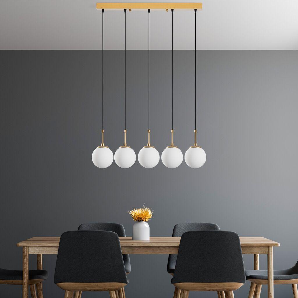 Opviq Luster Orbital-15-14022, 80x15x115cm, IP20, Zlatno-bele boje