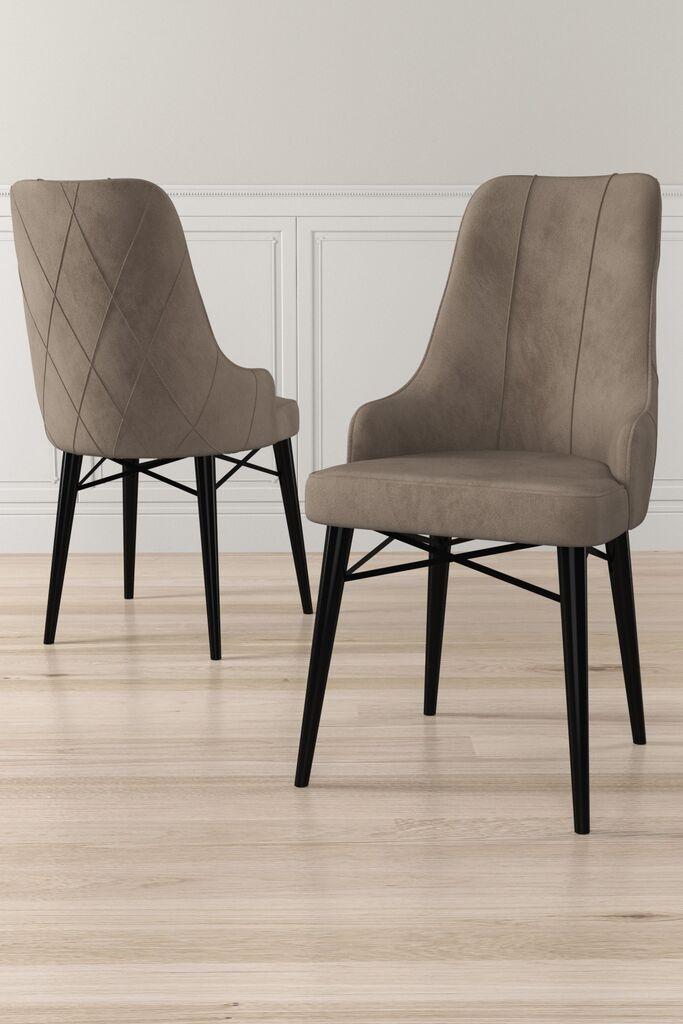 Hanah Home Set stolica Neta, 46x95x42 cm, 6 komada, Crno-smeđe