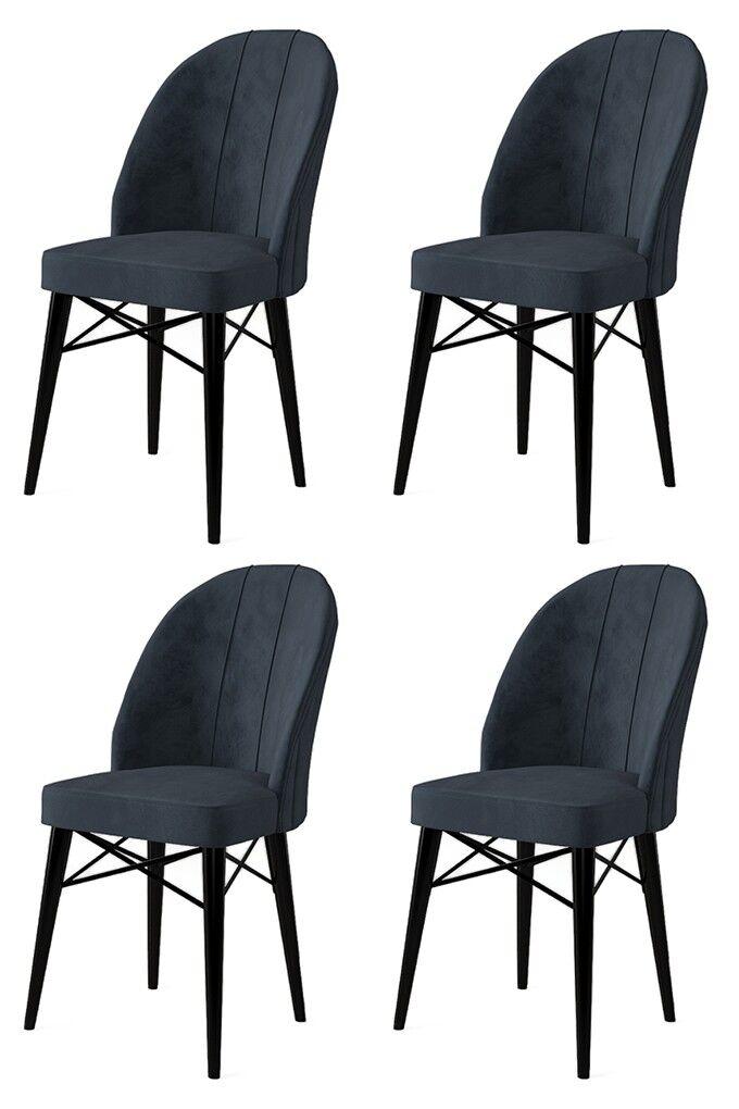 Hanah Home Set stolica Ritim, 44x96x42 cm, 4 komada, Antracit-crne