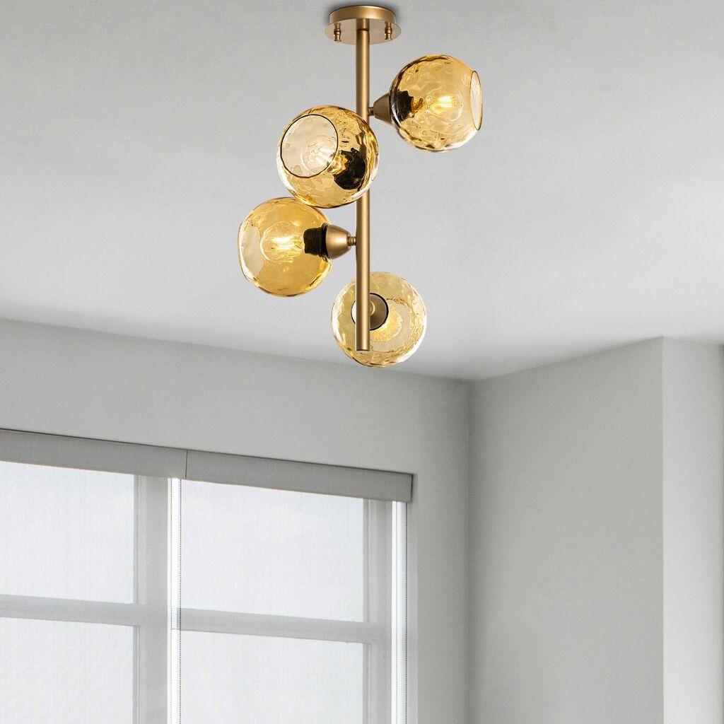 Opviq Luster Benek-15-14504, 40x40x55cm, IP20, Zlatno-žute boje