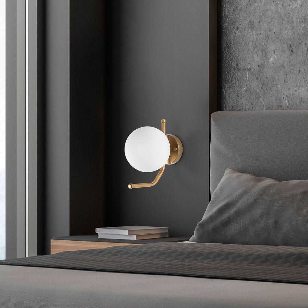 Opviq Zidna lampa Faruk-13726, 15x22x23cm, IP20, Zlatno-bela boje