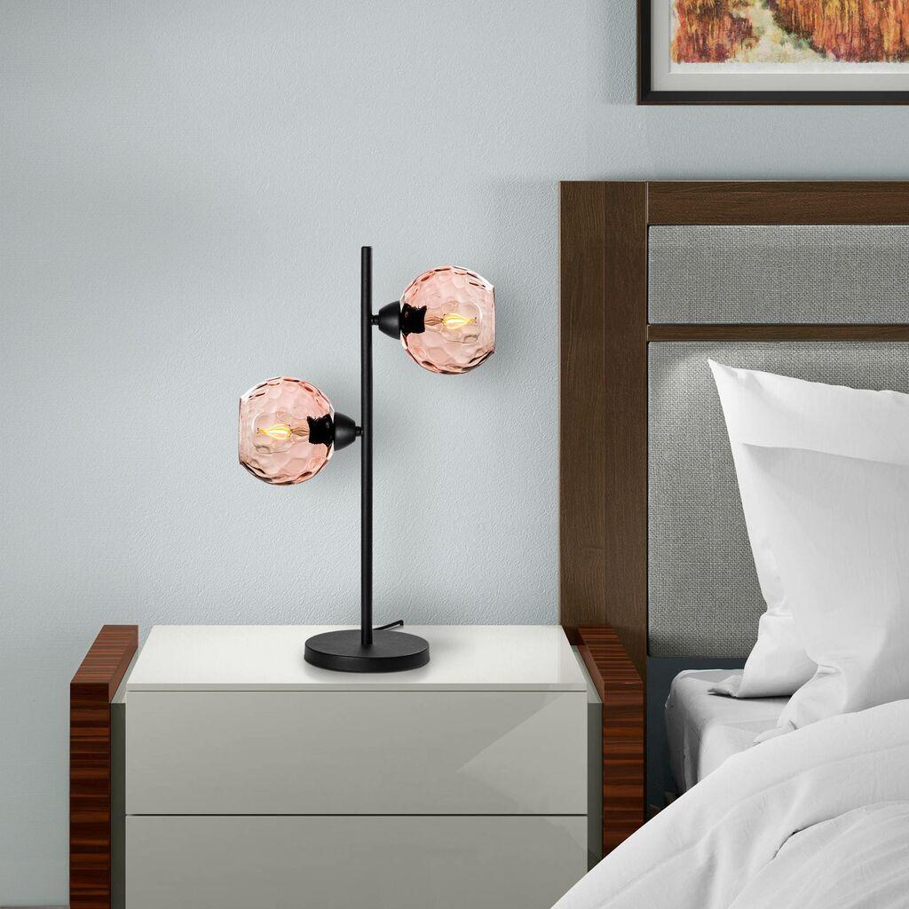 Opviq Stona lampa Benek-15-14553, 36x18x58 cm, IP20, Crna-roze