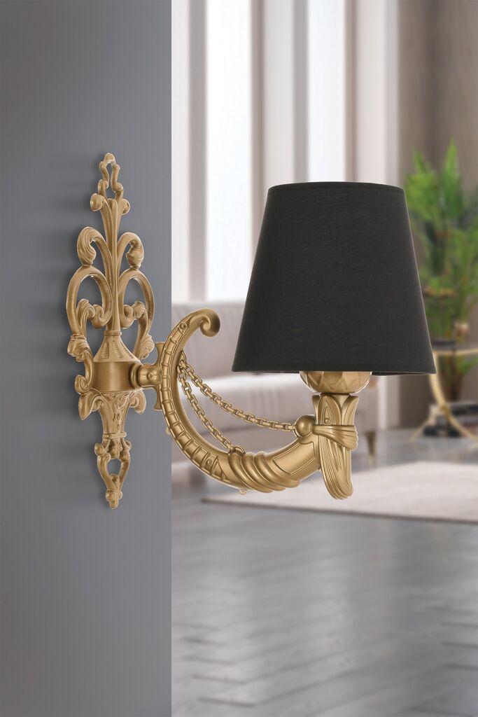 Opviq Zidna lampa Gloria, 15x10x13cm, IP20, Crno-zlatna boje