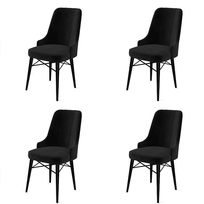 Hanah Home Set stolica Pare, 46x94x46 cm, 4 komada, Crne