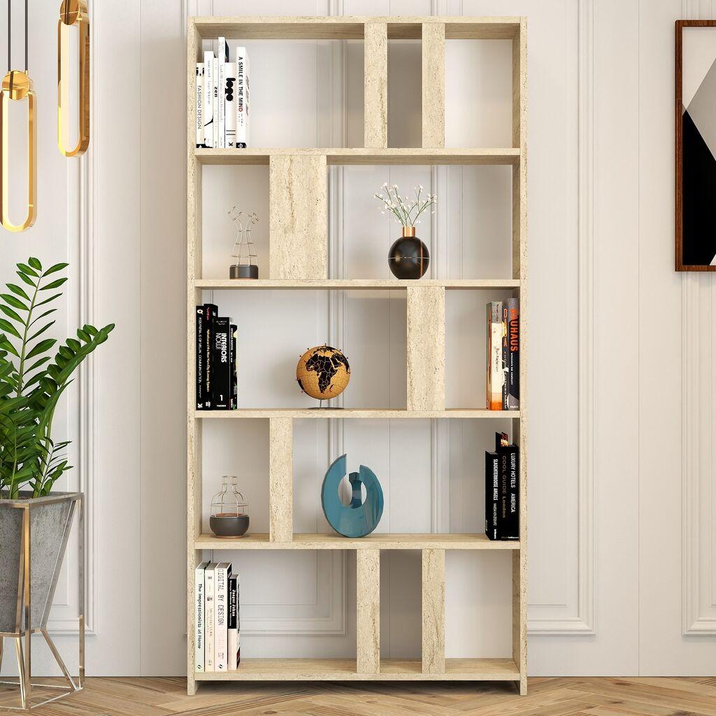 Hanah Home Polica za knjige Lima, 90x180x20 cm, Krem