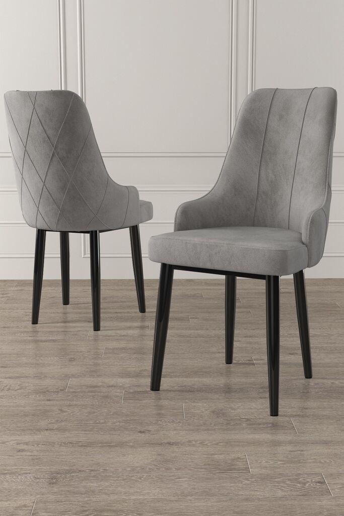 Hanah Home Set stolica Trex, 46x95x42 cm, 6 komada, Sivo-crne