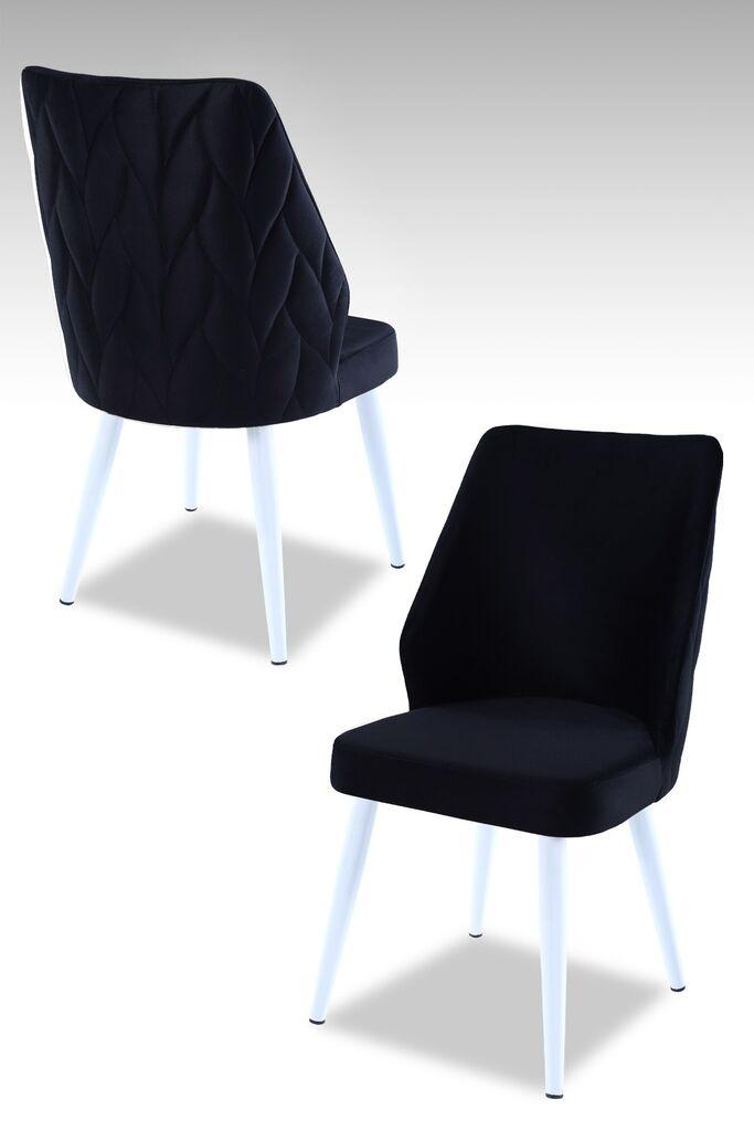 Hanah Home Set stolica Pufi, 48x90x43 cm, 2 komada, Crno-bele