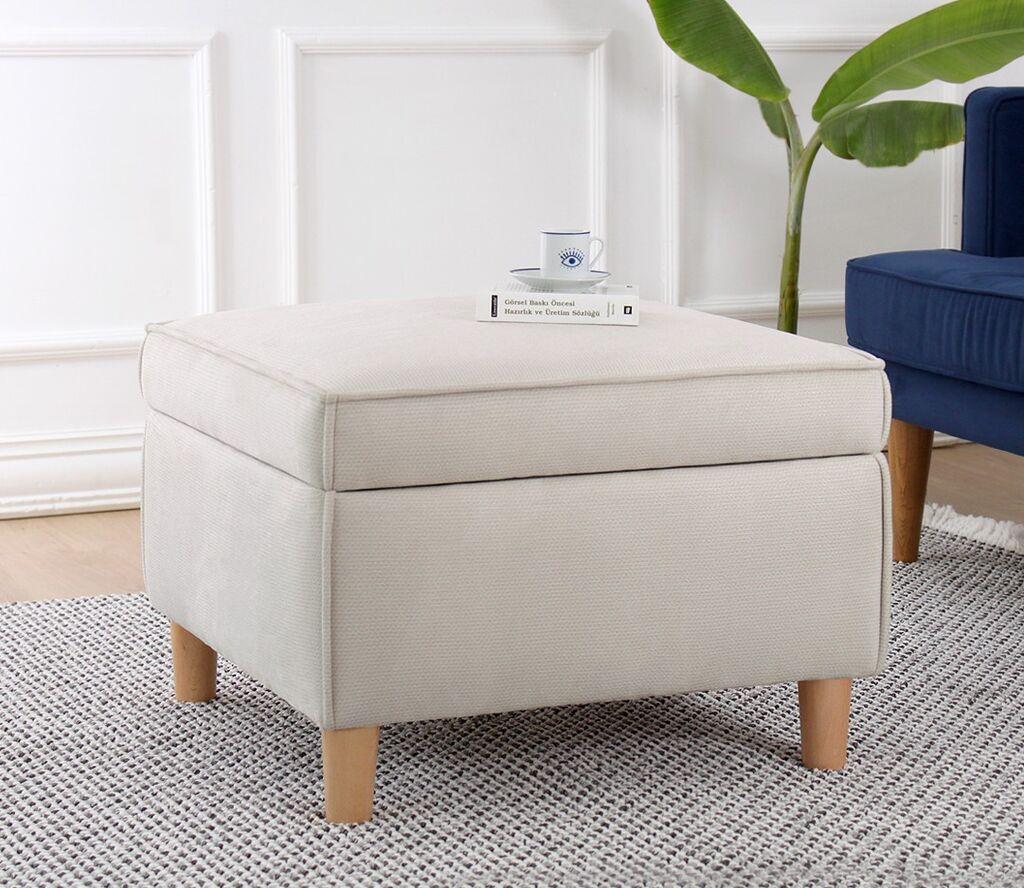 Atelier del Sofa Tabure Roscen, 63x43x63cm, Krem