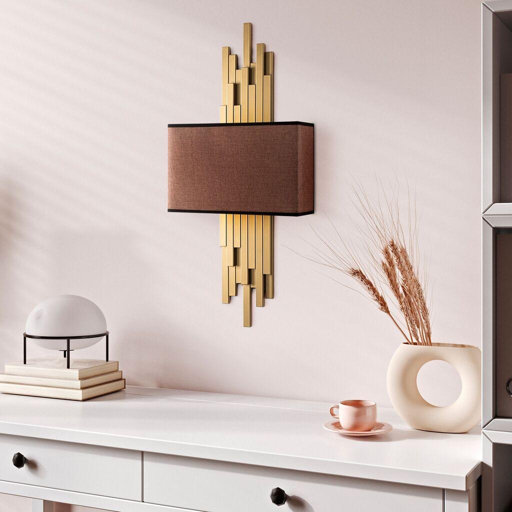 Opviq Zidna lampa Axis-15113, 35x75x10cm, IP20, Zlatno-braon boje