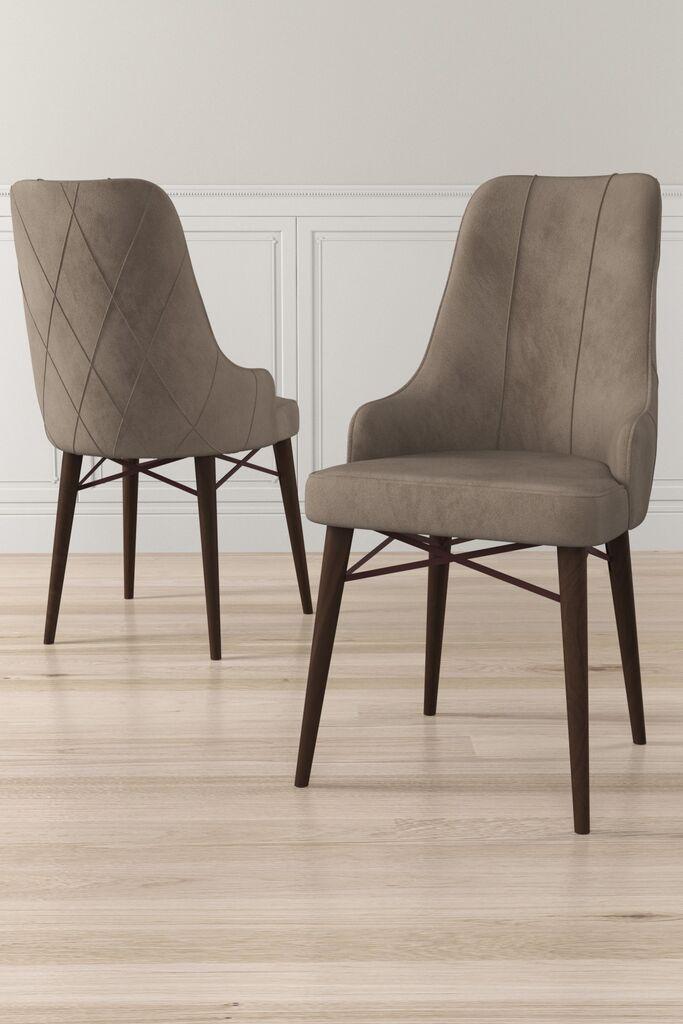 Hanah Home Set stolica Neta, 46x95x42 cm, 2 komada, Smeđe-braon