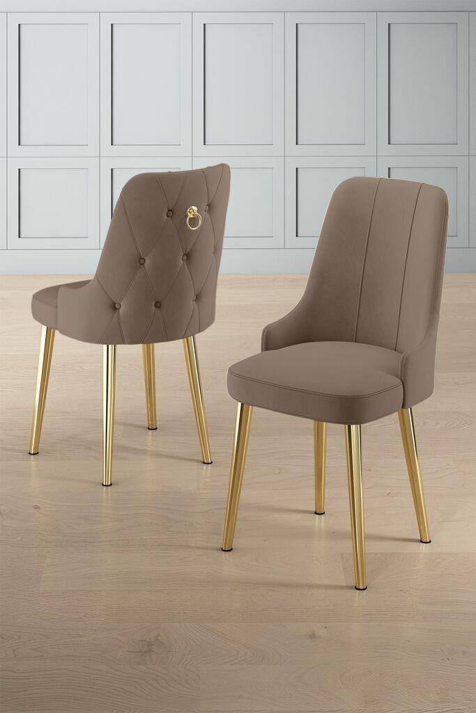 Hanah Home Set stolica Newa, 46x94x46 cm, 6 komada, Zlatno-smeđe boje