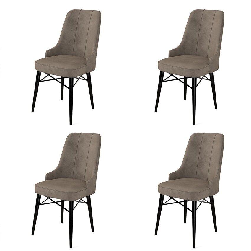 Hanah Home Set stolica Pare, 46x94x46 cm, 4 komada, Crno-smeđe