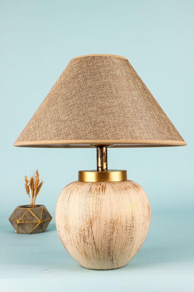 Opviq Stona lampa BK011, O30,18 cm, IP20, Bež-zlatne boje