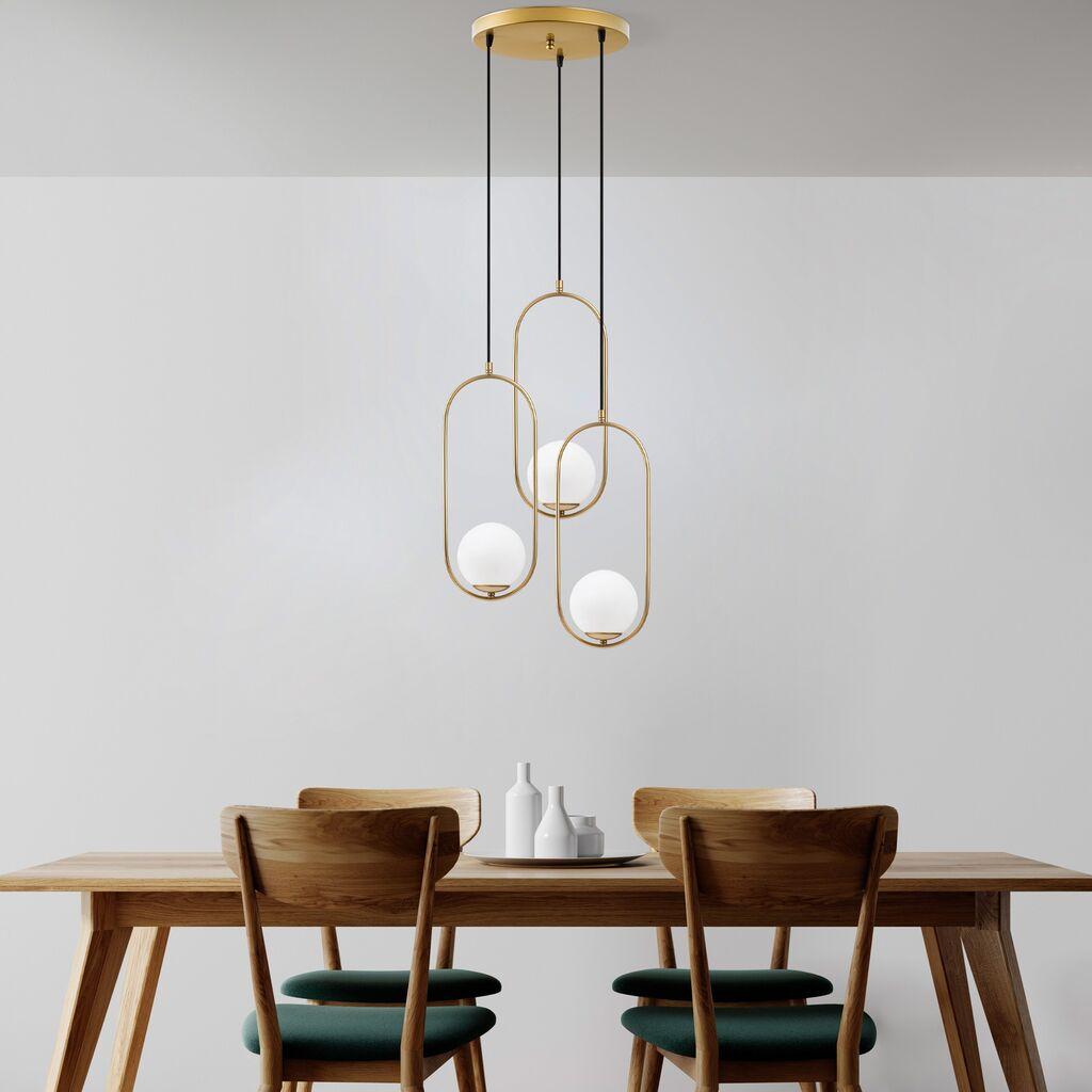 Opviq Luster Mudoni-Mr-935-1, 44x44x115cm, IP20, Belo-zlatne boje