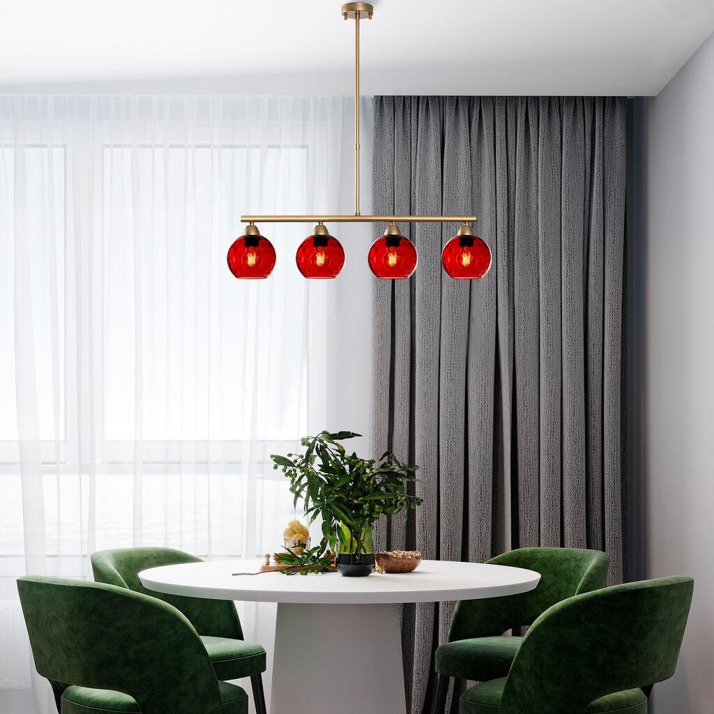 Opviq Luster Benek-15-14441, 80x15x80cm, IP20, Zlatno-crvene boje