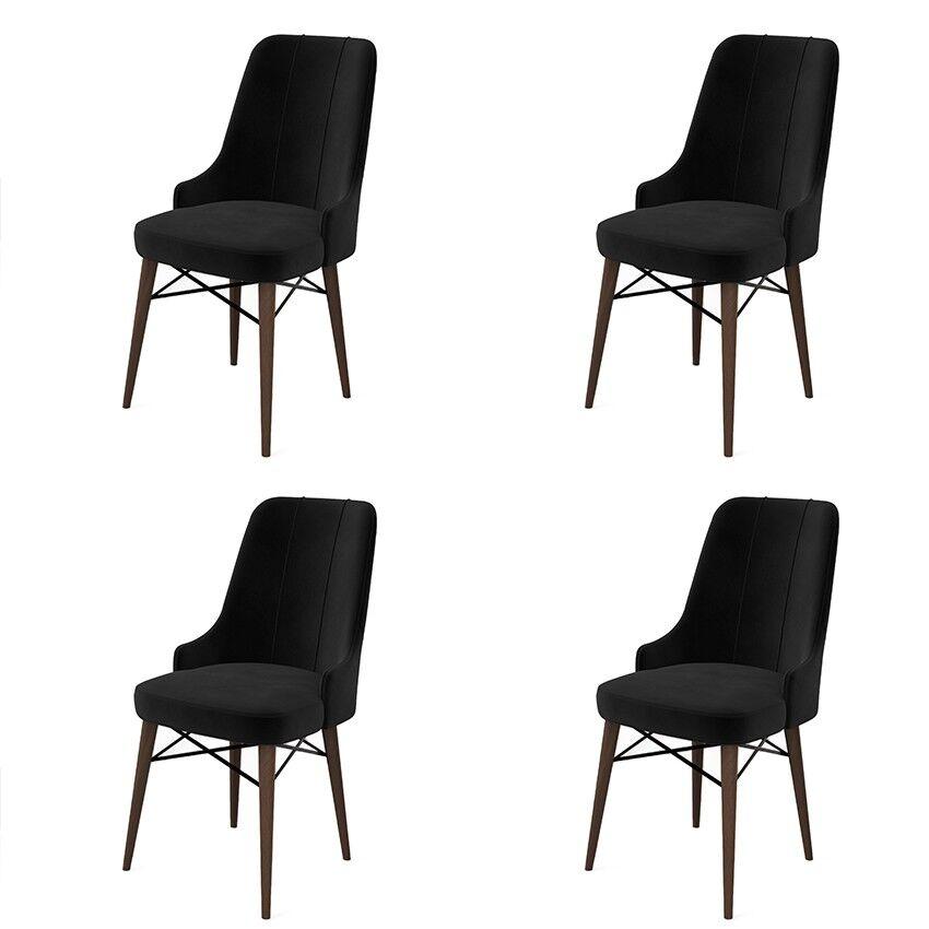 Hanah Home Set stolica Pare, 46x94x46 cm, 4 komada, Braon-crne