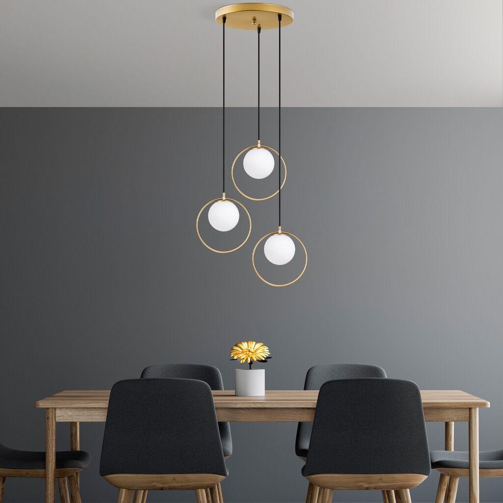 Opviq Luster Dolunay-4507, 47x47x115cm, IP20, Belo-zlatne boje