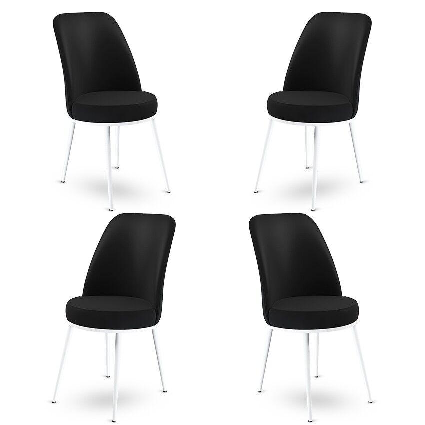 Hanah Home Set stolica Dexa, 45x89x42 cm, 4 komada, Crno-bele