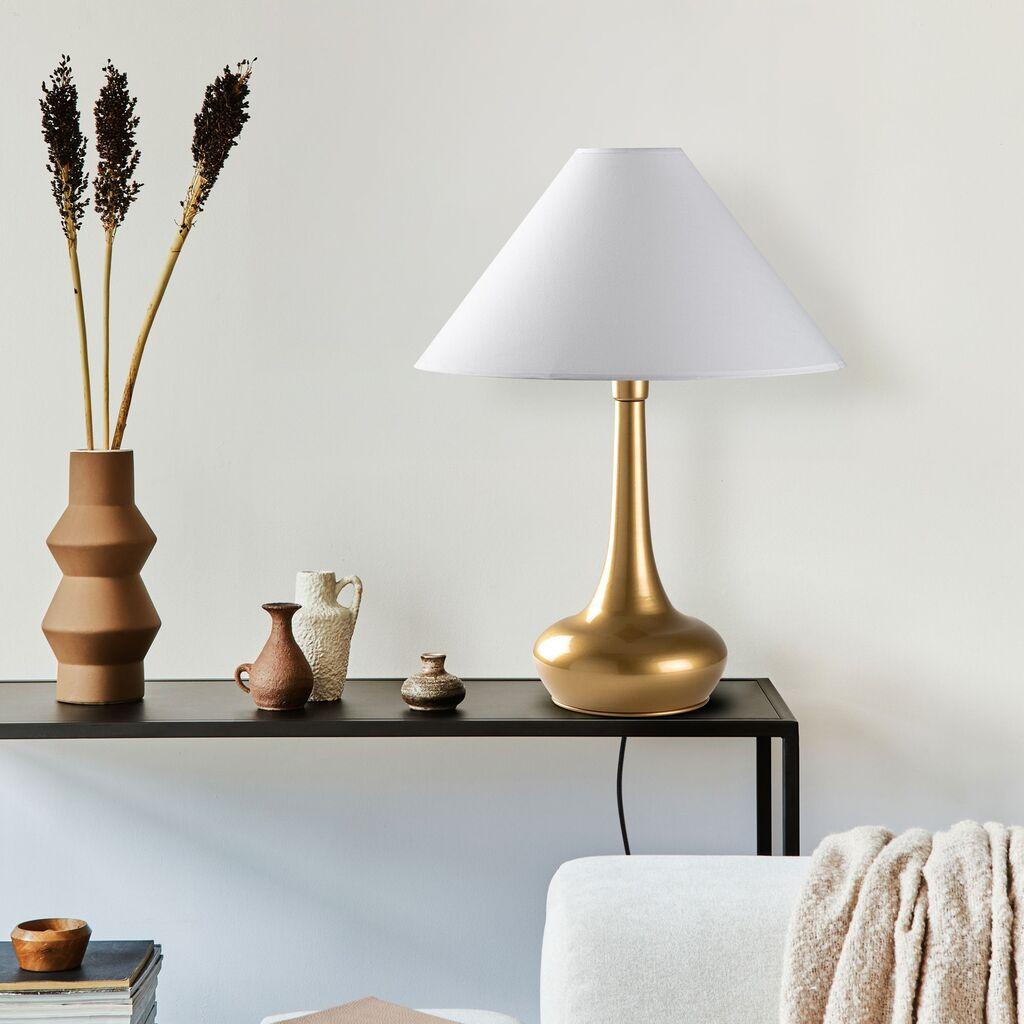 Opviq Stona lampa Luna-15260, 50x50x63 cm, IP20, Zlatno-bele boje