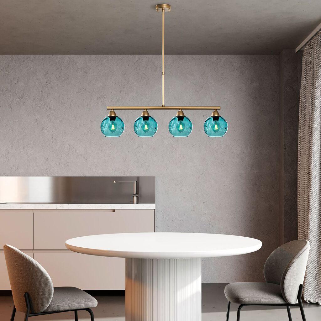 Opviq Luster Benek-15-14442, 80x15x80cm, IP20, Zlatno-plave boje