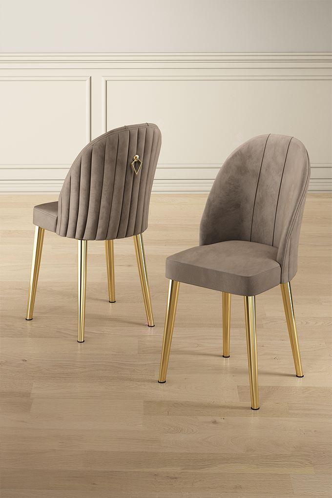 Hanah Home Set stolica Mara, 45x91x42 cm, 4 komada, Zlatno-smeđe boje