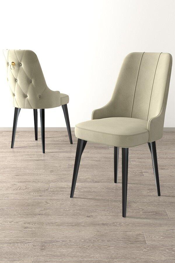 Hanah Home Set stolica Newa, 46x94x46 cm, 4 komada, Krem-crne