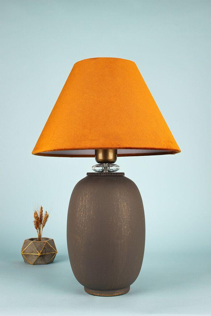 Opviq Stona lampa BK022, O30,15 cm, IP20, Sivo-narandžasta