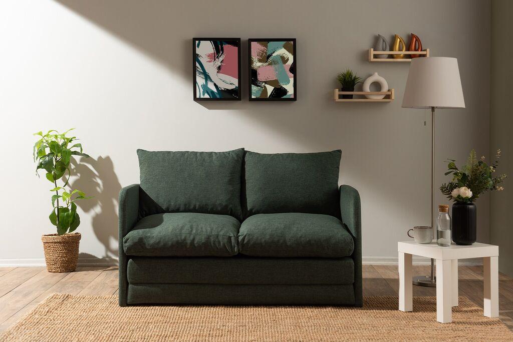 Atelier del Sofa Dvosed na razvlačenje Saga, 128 x 70 x 66 cm, Zeleni