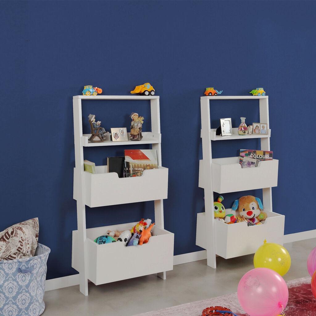 Hanah Home Set polica za knjige Only Double, 2 komada, 59x120x35 cm, Bela