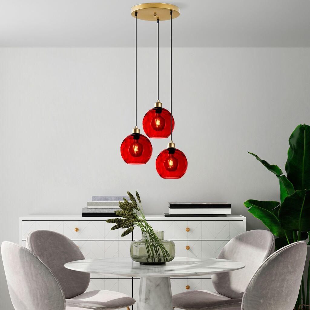 Opviq Luster Benek-20-14331, 44x44x120, IP20, Zlatno-crvene boje