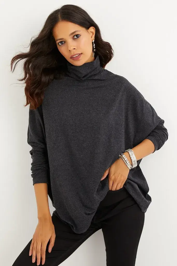 Cool & Sexy Ženska bluza EY1049, Antracitna