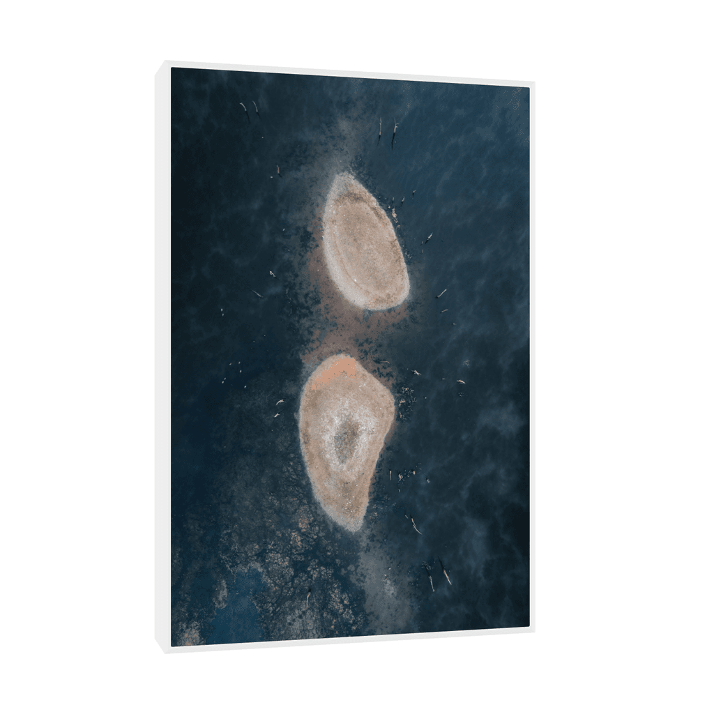 Canvas Slika na platnu Sučane obale 30x45cm, Sa ramom, Beli