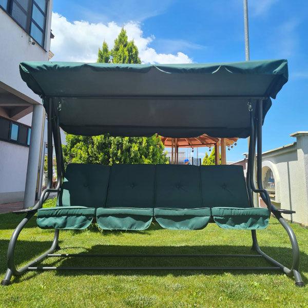 Baštenska ljuljaška četvorosed 2u1 C1106Z, 232x120x164cm, Zelena