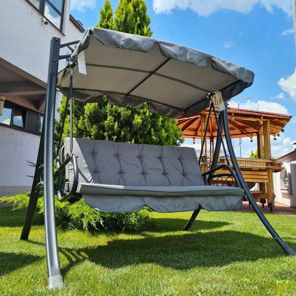 Baštenska ljuljaška trosed C1088S, 190x115x160cm, Siva