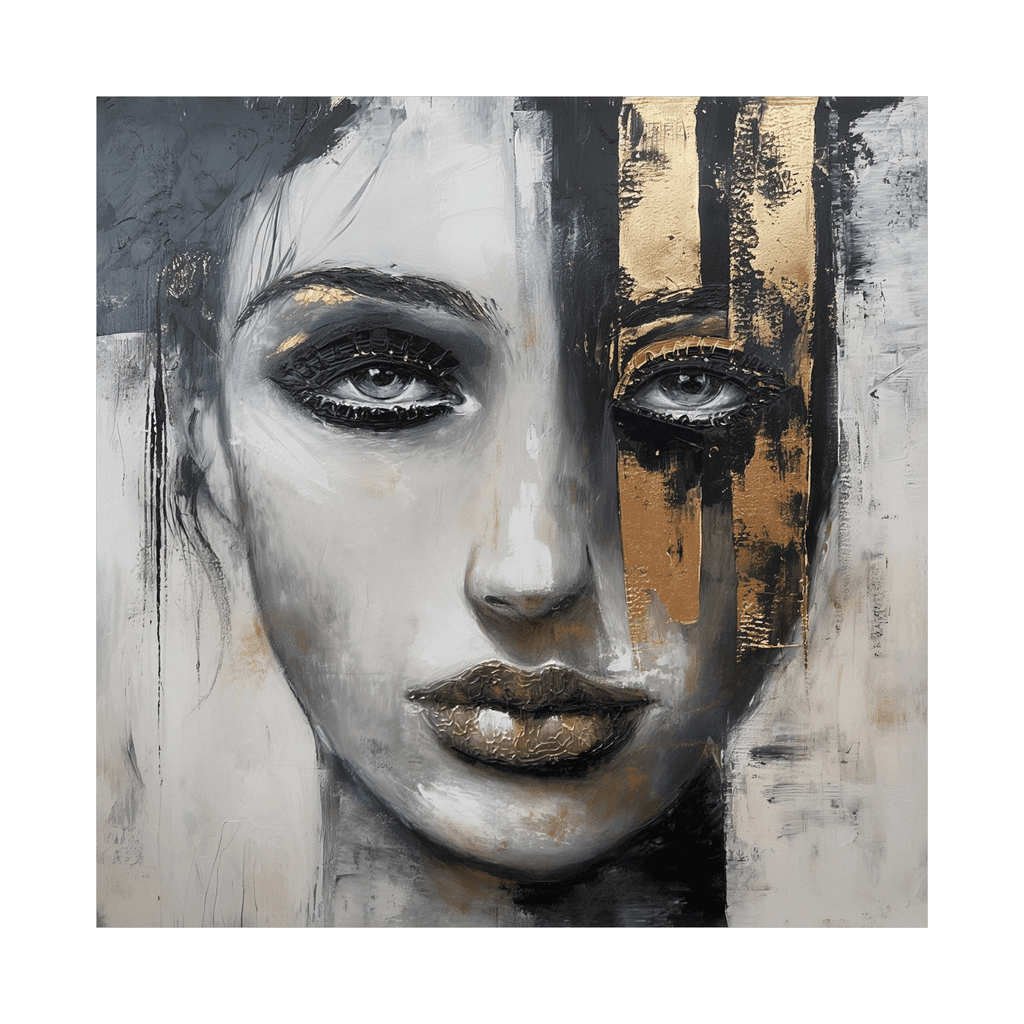 Canvas Slika na platnu Devojka sa zlatnim detaljem, 50x50cm