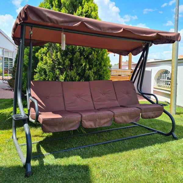 Baštenska ljuljaška četvorosed 2u1 C1107, 232x120x164cm, Braon